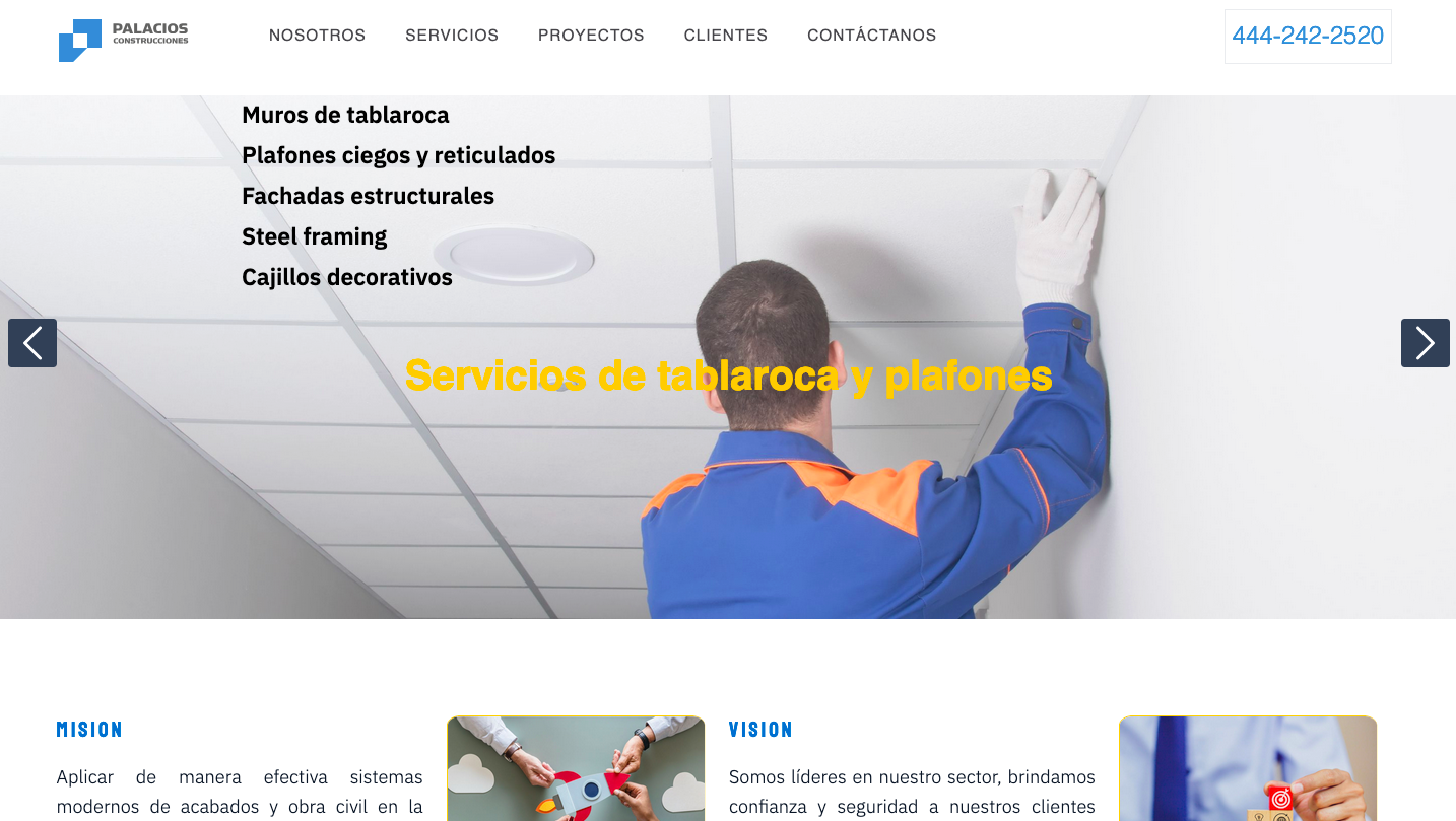 Pagina web palaciosconstrucciones